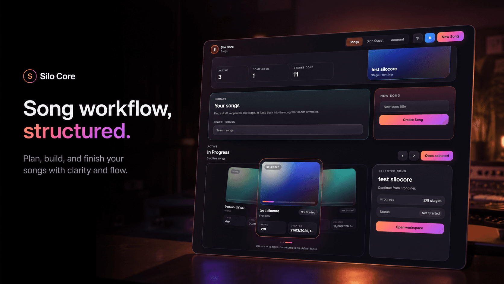 Silo Core song workflow product visual