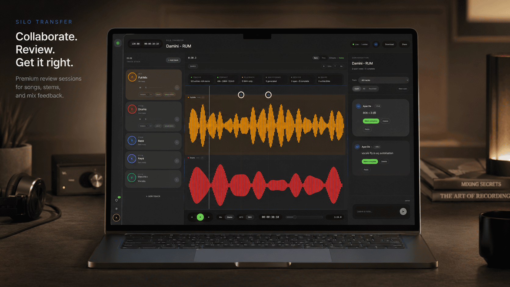 Silo Transfer collaborator review screen